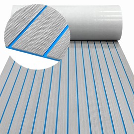 EVA Foam Boat Decking Flooring Faux Teak Boat Floor Mat Self-Adhesive Boat Marine Carpet Non-Slip Foam Boat Deck Rolls Sheet for Boats Pontoon Yacht Swim Platform Helm Pad RV Floor(94.5x21.66)