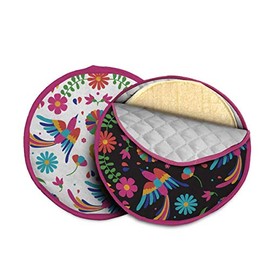 Pack of 2x11" Tortilla warmer! Standard Tortillaro Mexican warmer, goes in Microwave, Keeps tortilla warm for 20 minutes for your taco Tuesday ! Tortilla Pouch Cotton! (11" Mix birds)