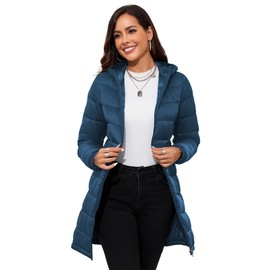 ANOTHER CHOICE Women Packable Puffer Jacket Lightweight Hooded Puffy Jacket (Ocean Blue, XXL)