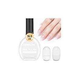 OpenLive 16.5ml Jelly Milky White Nail Polish Large Volume Quick Dry Nail Polish, Long Lasting Shine, Fingernail Toenail Nail Art DIY Home Travel Nail Art Gift
