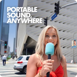 Movo WMX-HM Wireless Microphone Handle for Interviews – Handheld Adapter for DJI Mic, RODE Wireless GO, & More – Includes Mic Flag – for Creators, Journalists & Youtubers