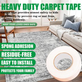 TFXXSJWY Carpet Tape for Area Rugs (4 inx21.9yd), Heavy Duty Carpet Tape Double Sided,Rug Tape for Holding Area Rugs, Hardwood Floors, Outdoor Rugs, Stair Treads
