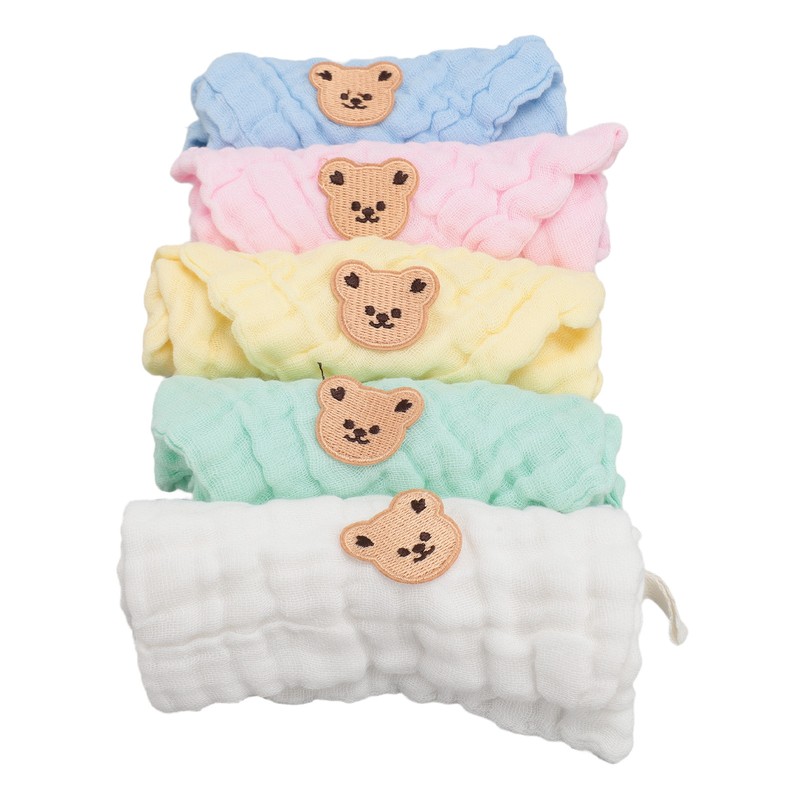 5PCS Cotton Kids Face Towels Good Absorbent Skin Friendly Reusable