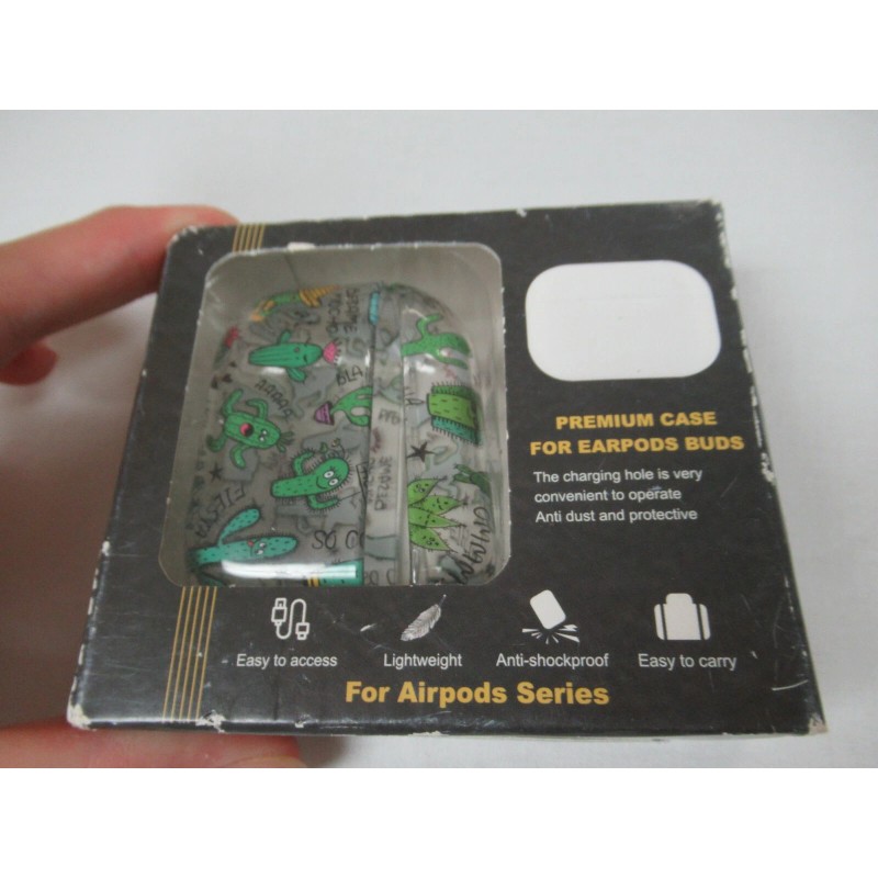 AIRPOD PRO CASE CLEAR WITH CACTUS FUNNY CUTE COVER -