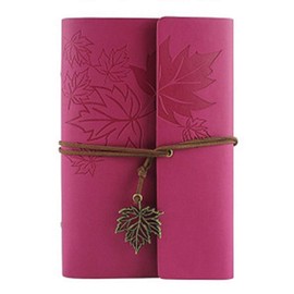 Leather Writing Journal Notebook, 7 Inches Classic Spiral Bound Notebook Refillable Diary Sketchbook Gifts with Unlined Travel Journals to Write in for Girls and Boys (Red)