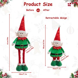 ACTOYS Christmas Elf Doll, Retractable Christmas Dolls Decoration, Elk or Elf, Christmas Gnome Doll, Christmas Decorations, Elf on The Shelf, Table or Night Stand (Christmas Elf Doll)