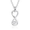 OutstandLong Cat/Dog Silver Paw Print Pet Urn Necklace for Ashes