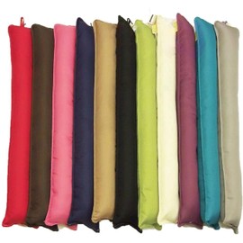 T-H Door Draft Stopper and Blocker (Pack of 1) Sound Proof Draft Guard for Doors and Windows, Decorative Plain Fabric Draught Excluder Cushion Provides Door Insulation and Weather Stripping (Red)