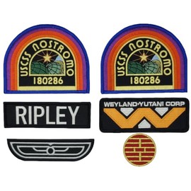 Alien Ripley U.S.C.S.S Nostromo Flight Wings Patch 6pc Bundle Set - Iron on sew on Backing B202
