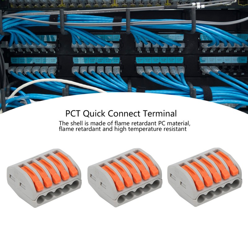 50Pcs Push Wire Wiring Connector Mini Fast Compact Connect Terminal