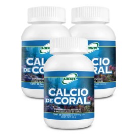 Calcio De Coral 500mg Cápsulas Sin Sabor 3 Pack
