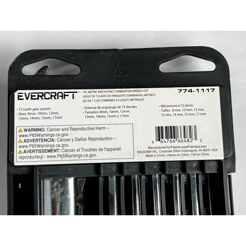 Evercraft New EVERCRAFT 7 Piece Racheting Wrench Set Metric Polished