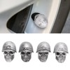 4PCS Tire Valve Caps Skull Style Anti Oxidization Universal for