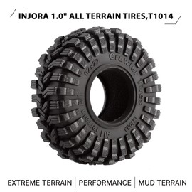 INJORA 1.0 Tires -All Terrain Super Soft Sticky King Trekker Tires for 1/18 TRX4M 1/24 RC Crawler Axial SCX24 FMS FCX24 FCX18 Enduro24 AX24,T1014(S5)