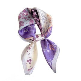 [KOUMAKI] Scarf, Women's, Cat Pattern, Cat Print, Bandana, Shawl, Neckerchief, 27.6 x 27.6 inches (70 x 70 cm), Silk-like, Stylish, Mother's Day, Square, Wrap Style, Bag Decoration, Hair Ornament,