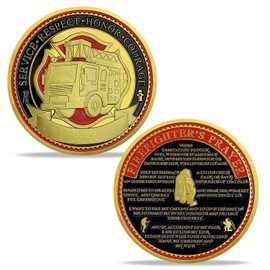 Fire Services Challenge Coin Firefighter's Prayer Coin