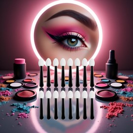 100 Pcs Small Eyeshadow Applicators Eye Shadow Sponge Applicator Sticks Makeup Applicators Eyeshadow Applicators, Eye Makeup Applicators Sponge Tip Make up Eyeshadow Brushes,Eyeshadow Brushes