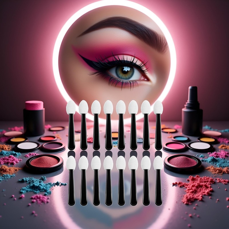 100 Pcs Small Eyeshadow Applicators Eye Shadow Sponge Applicator Sticks