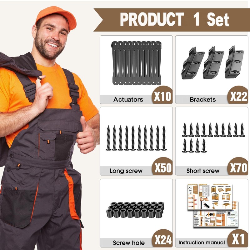 Mdkave Louver Hardware Kit Metal,Heavy Duty Complete Set for Louver