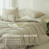 QKTE 100% Washed Cotton Duvet Cover Set 3PCS Linen Feel