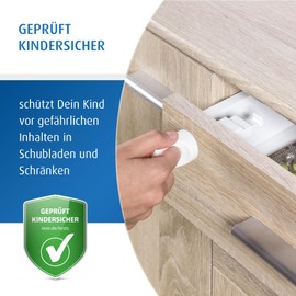 Reer 1 x Magnetic Lock Cabinet Lock and Drawer Lock from Swabian Child Safety Experts for Gluing or Screwing 51030 White