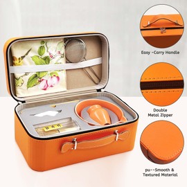 SNAIL GARDEN 8PCS Matcha Set with Storage Box, Complete Matcha Making Set Includes Traditional Bowl with Pour Spout, Whisk, Scoop, Sifter, Whisk Holder,Scoop Stand,Towel, for Ceremony, Home or Gifts