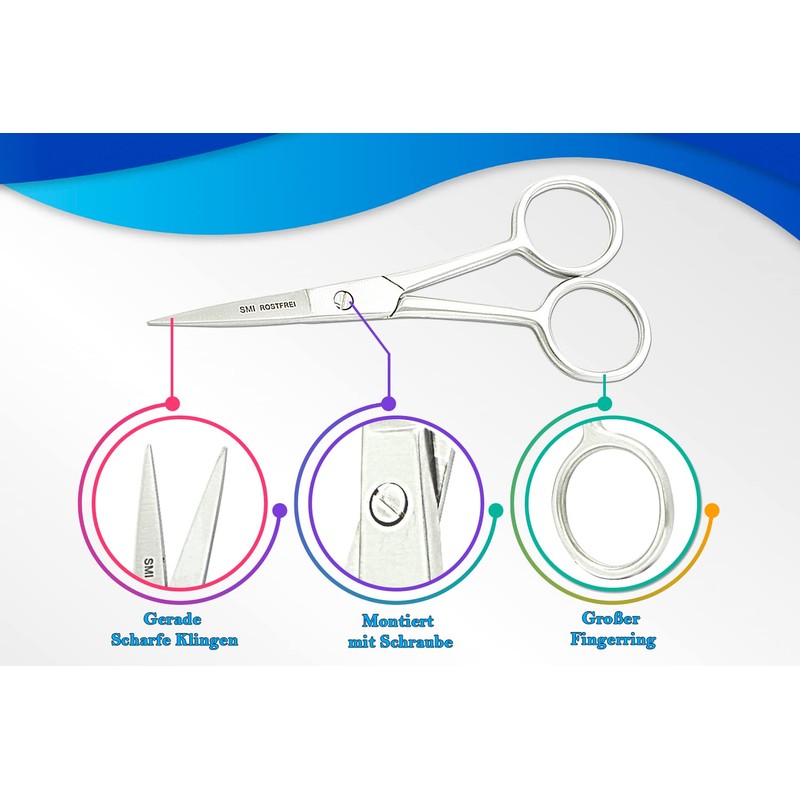 SMI Beard Scissors for Men, Moustache Scissors, Eyebrow Scissors, Small