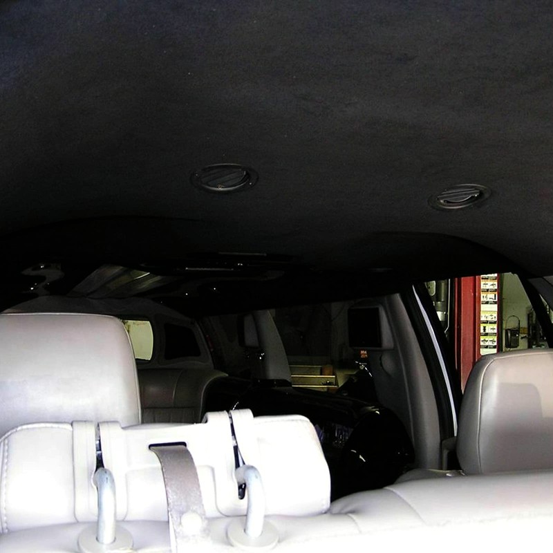 96“ × 60“ Black Car Suede Headliner Fabric with Foam