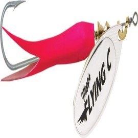 Mepps Flying C Single Hook Fishing Lure, 5/8-Ounce, Hot Pink Sleeve/Silver Blade
