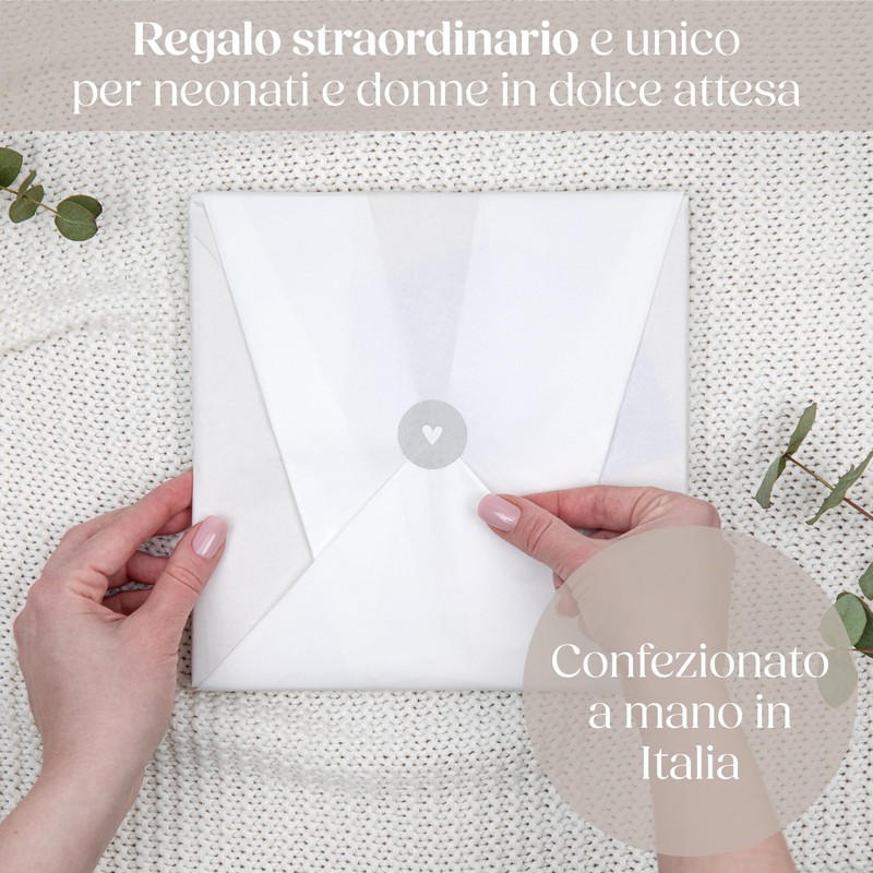 Album Nascita Bambino/a, Libro Nascita Bimbo/a con Adesivi Oro