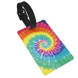 Tie Dye Luggage Tag for Suitcases Backpack Name Label Travel Baggage Bag Tags Identifiers with Adjustable Strap for Women Men Kids