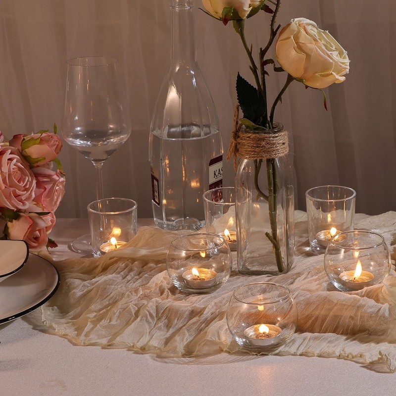 DEVI 24pcs Glass Votive Candle Holders, Clear Glass Candle Holder