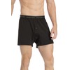 Fishers Finery Mens Boxers; Modal Cotton Microfiber Blend; Single (Black,