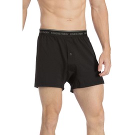 Fishers Finery Mens Boxers; Modal Cotton Microfiber Blend; Single (Black, M)