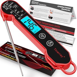 Termómetro digital de carne para cocinar – Termómetro de comida impermeable de lectura instantánea con retroiluminación y calibración, lectura rápida,