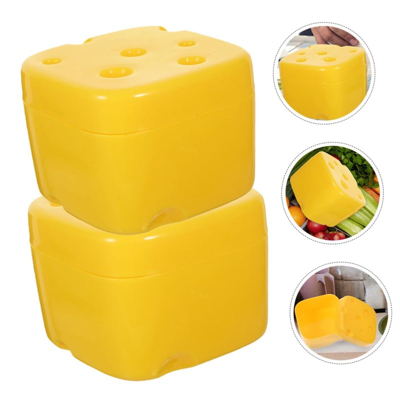 COLLBATH Cheese Fridge Storage Containers 2pcs Airtight Cheese Saver Box