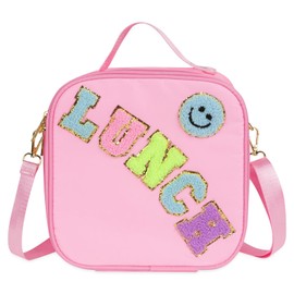 Linkidea Pink Cartoon Pattern Lunch Tote Bag for Kids, Portable Reusable Lunch Box Container Fits School, Picnic Use, Compatible with B.Box, Sunhanny, Pedeco, QQKO, Xgxn Lunch Box