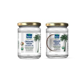 Parachute SkinPure 100% Organic Extra Virgin Coconut Oil with Rose Oil |Face & Body Oil Moisturizer | Cold Pressed | 6.7 fl.oz | Pack of 2 | Glass Jar