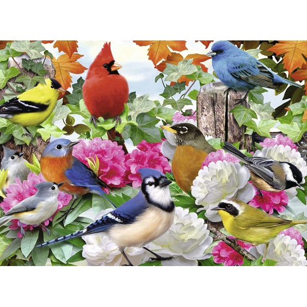 Ravensburger Garden Birds 500 Piece Jigsaw Puzzle for Adults – Every Piece is Unique, Softclick Technology Means Pieces Fit Together Perfectly Blue, 19 1/3 x 14 1/4 Inch