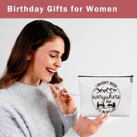 Travel Gifts for Women, I Haven't Been Everywhere But It's On My List Makeup bag, Birthday Gifts Cosmetic Bag with Zipper