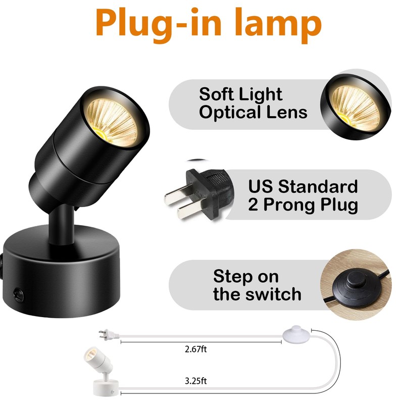 VIGMOJ LED Spotlights Indoor Uplighting with Timer, 3W Up Plant