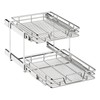 QUYUWU 2-Tier Kitchen Cabinet Pull Out Cabinet Organizer,Shelf and Drawer
