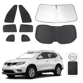 TINGLU Window Shades for Nissan Rogue 2014-2020(NOT for Rogue Sport & 2021 Rogue 3rd Gen. T33) Accessories Full Windows Rear Triangular Windshield Sun Shade Sun UV Rays Privacy Protection 8PCS