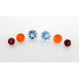 Myhealingworld Multi Stone AAA quality calibrated round 4mm 5mm and 6mm Brilliant Cut Loose gemstone Crystals Chakra Healing for making jewelry Mix Color Box Pack of 6 stone, BOX 21–Garnet 2,