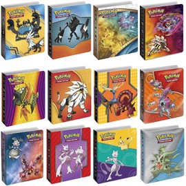 Pokemon 4 Pokemon Mini Album Binders Bundle For Cards - Sleeves Included - Protect Your Deck In Style - Cool Graphics Featuring Your Favorite Pokemon Characters - Durable Lightweight Design