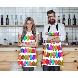 WONDERTIFY African Cats Apron,Pattern of Tribal Geometric Colorful African Cats Bib Apron with Adjustable Neck for Men Women,Suitable for Home Kitchen Cooking Waitress Chef Grill Bistro Baking Apron