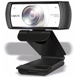 LogiLink UA0377 - Conference HD USB Webcam, 120° Ultra Wide Angle Lens, Dual Microphone with Noise Reduction, Manual Focus, for Video Conferencing & Live Streaming, Black