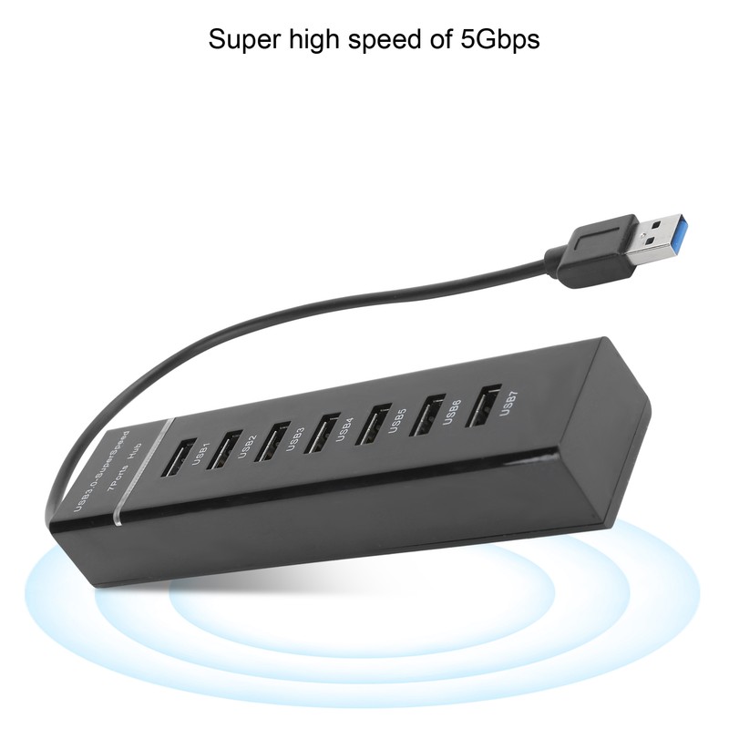 USB 3.0 Hub 7Port Splitter with Blue LED Indicator High