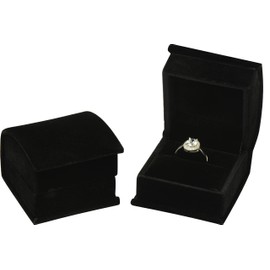 Black Color Luxury Velvet Ring Gift Box for Proposal, Wedding, Engagement, Birthday, Valentine' Day, Mother's Day, Christmas...Comes with an Extra Individual White Packer Box Premium Velvet Ring Jewelry Box Size 2.15〞(W)*2.15〞(D)*1.65〞(H)( Not a Bigger R