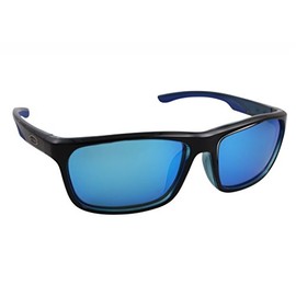 Sea Striker Keeper Sunglass Polarized Sunglasses, Black with Blue Backspray, Blue Mirror, One Size